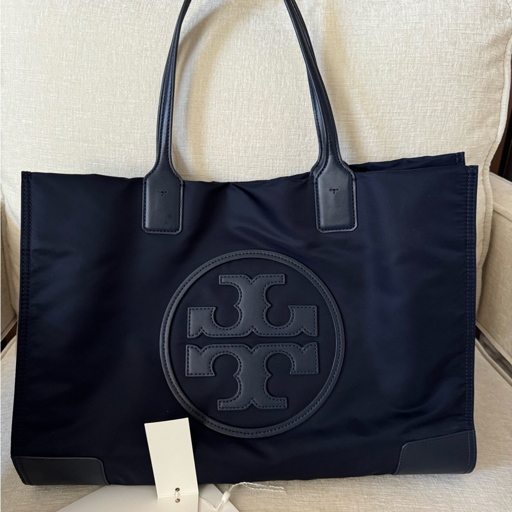 Tory Burch Navy Ella tote bag-large